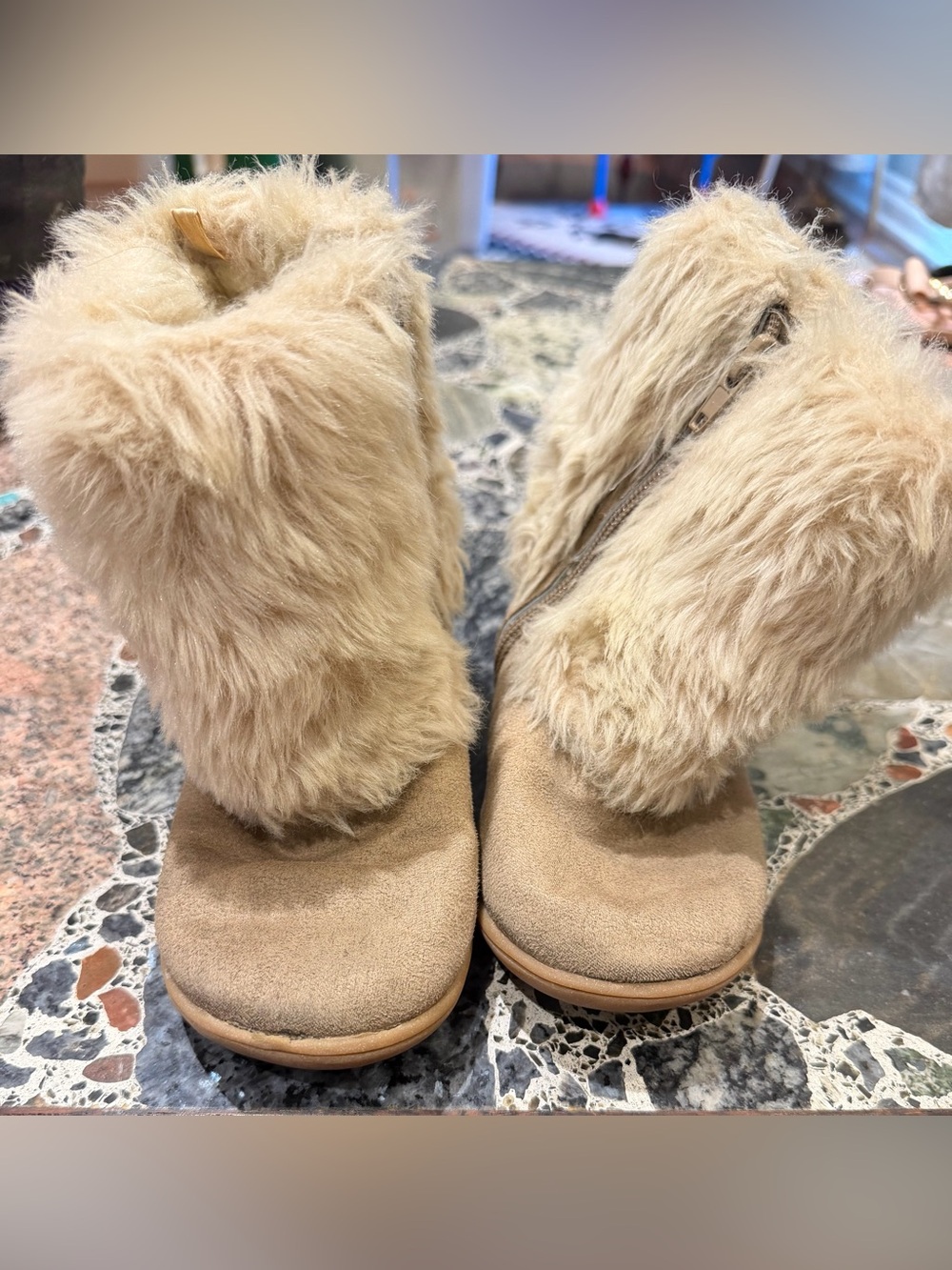 Carter's Tan Faux-Fur Winter Boots for Kids